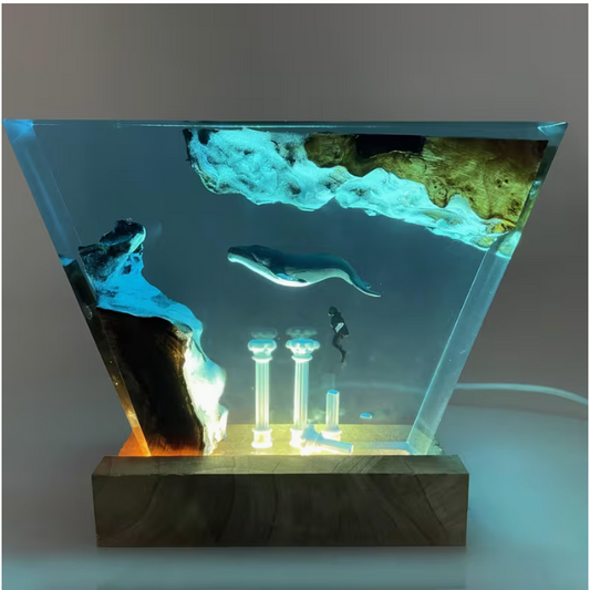 Whale Resin Lamp